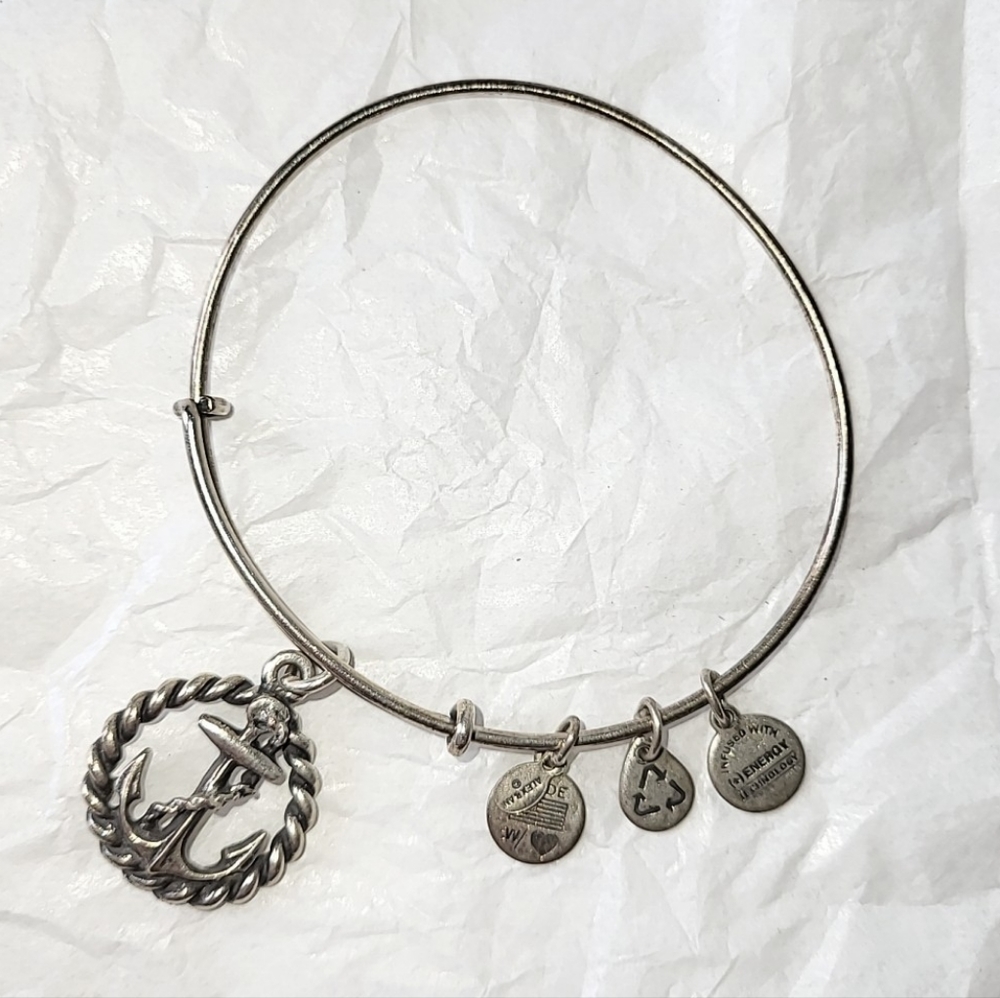 ALEX AND ANI ANCHOR CHARM BANGLE BRACELET - Picture 2 of 7